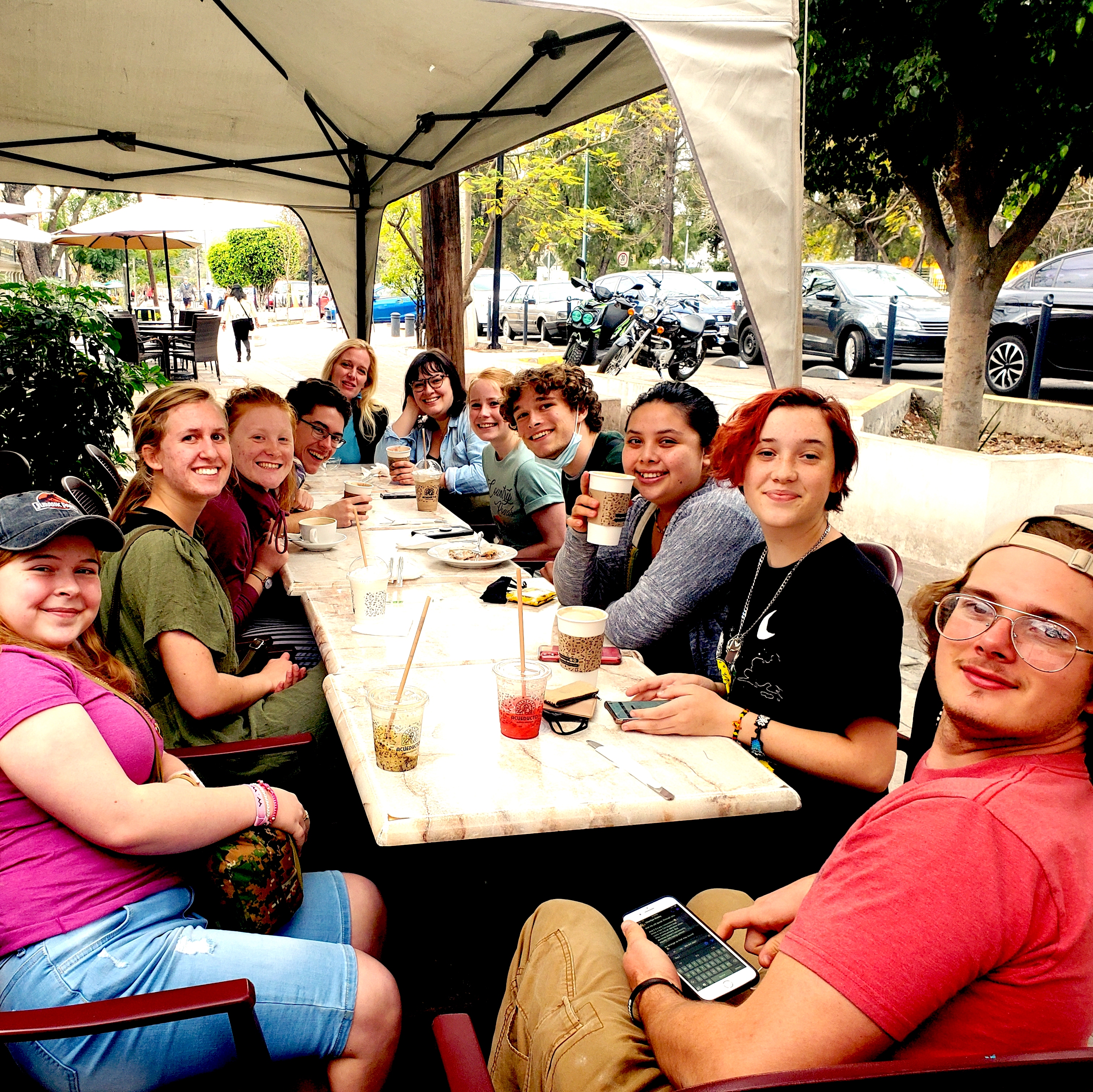 dts students at coffee shop