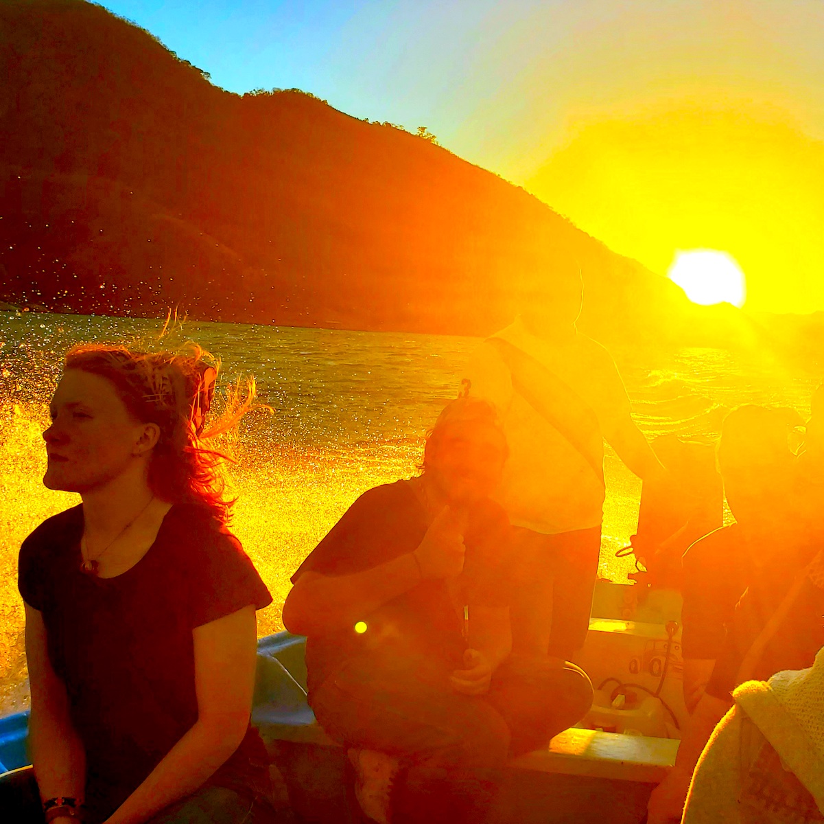dts students on sunset boat ride